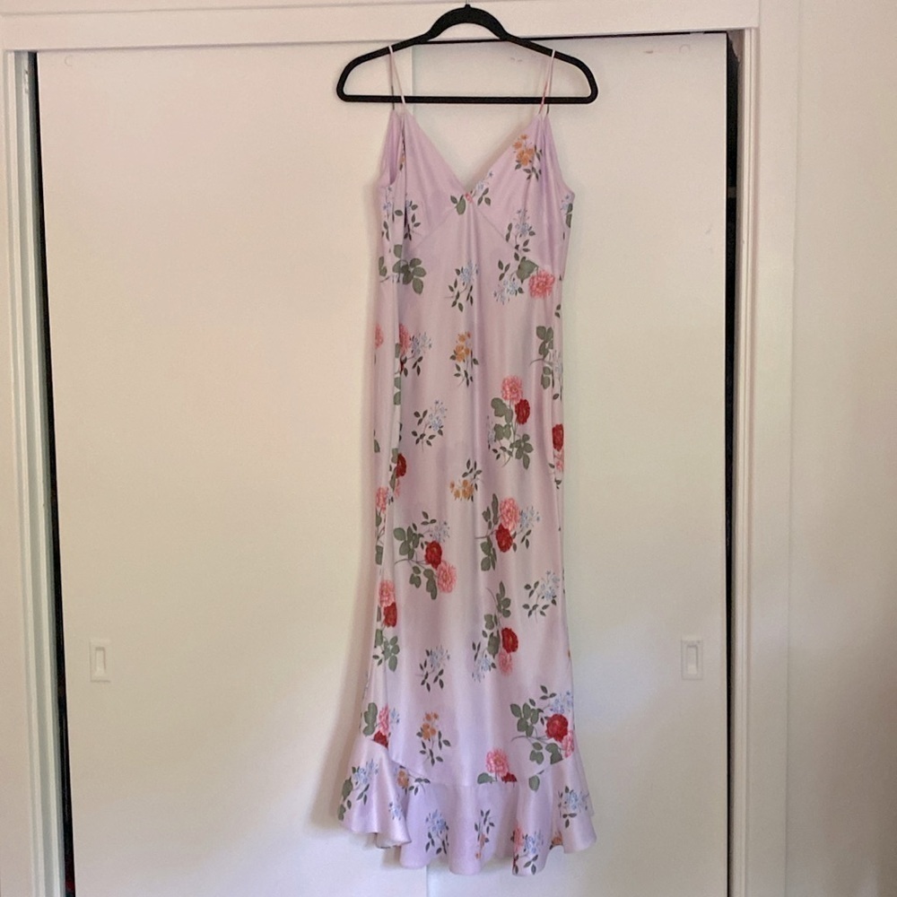 Keepsake the Label Floral Maxi Dress Size Small Lilac Bodycon Slip Style